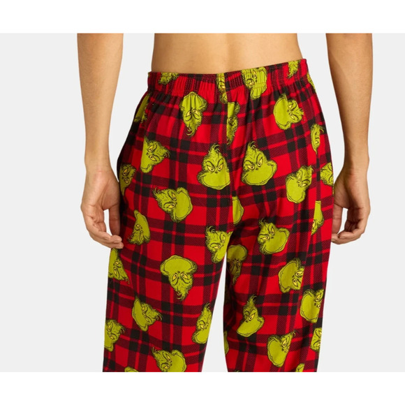 Dr. Seuss Mens The Grinch Knit Sleep Pants Red Size L - Picture 6 of 7